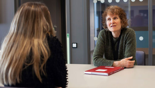 A person sitting at a table